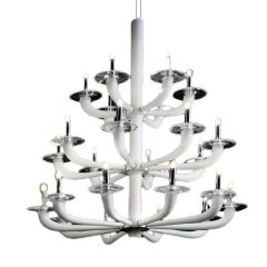 Lampe De Majo Tradizione Natural, lampadaire classique à suspension à trois niveaux - Lampe design moderne italien