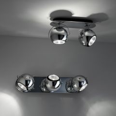 Fabbian Beluga Steel 2-3 lights wall/ceiling lamp italian designer modern lamp