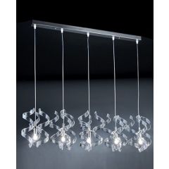 Metallux Astro hanging lamp 90 L with 5 pendents italian designer modern lamp