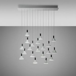 Lampe Fabbian Multispot Polair lampe suspension avec carré rosette - Lampe design moderne italien