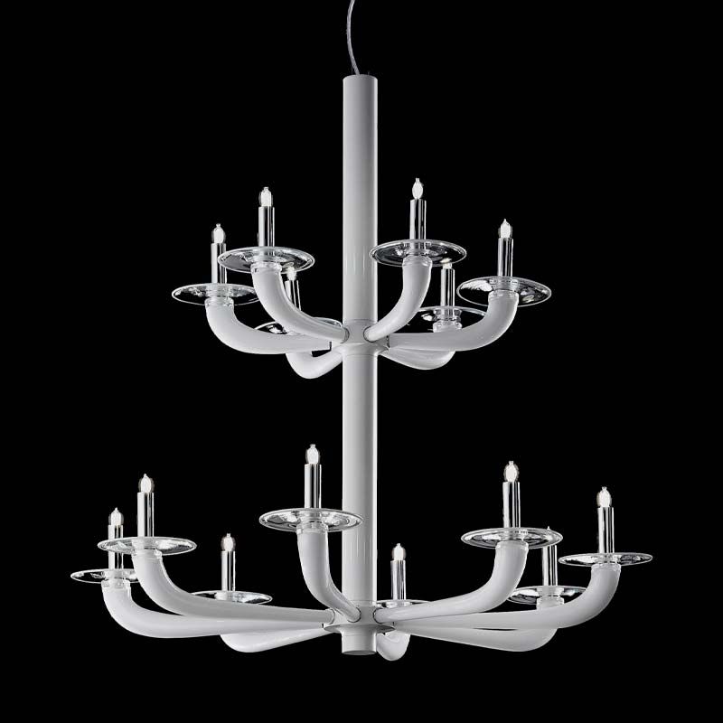 Lampe De Majo Tradizione Natural, lampadaire vénitien à suspension à deux niveaux