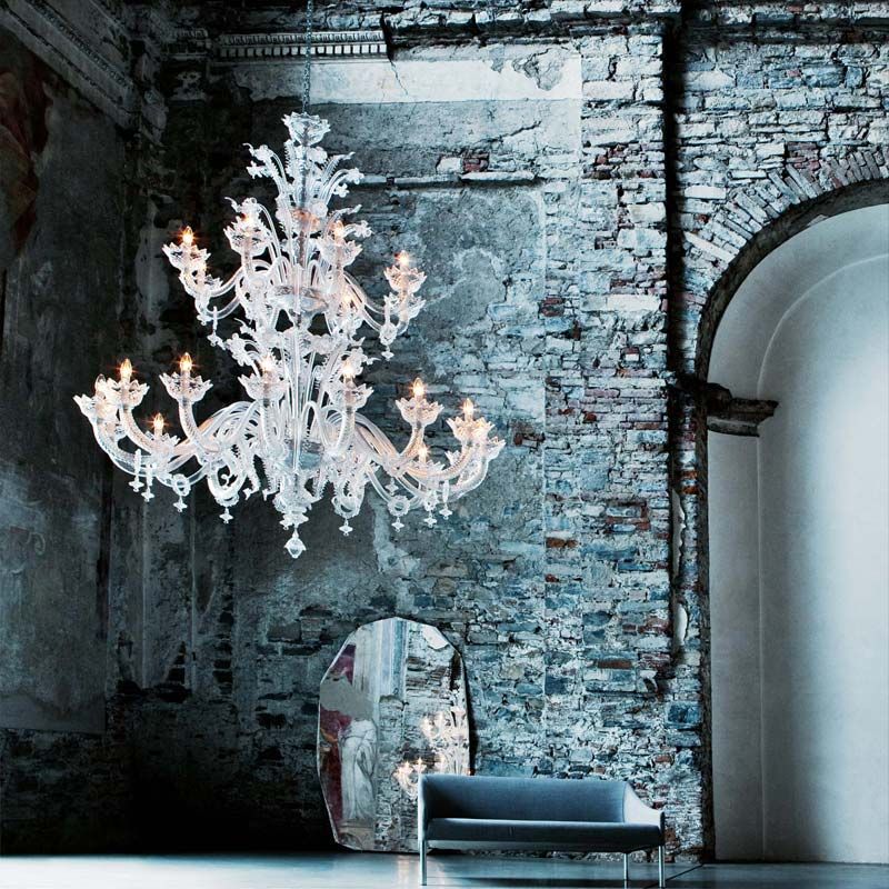 De Majo Tradizione 8099 chandelier in Ca' Rezzonico Murano style lamp