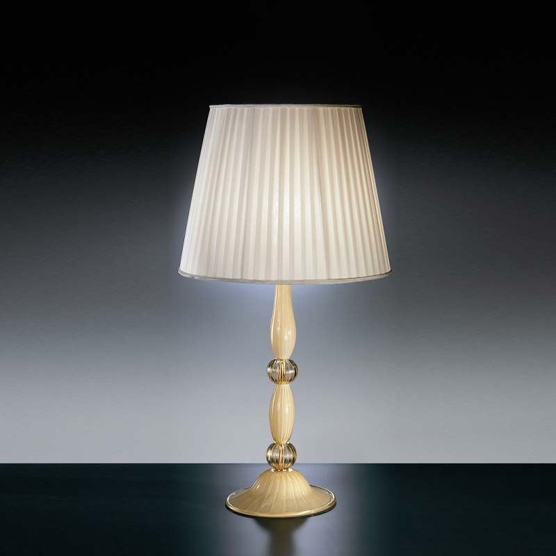Lampada 9001 lampada da tavolo classica con paralume De Majo Tradizione