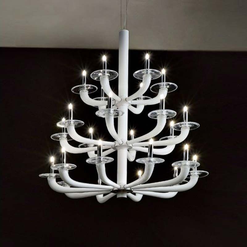 Lampe De Majo Tradizione Natural, lampadaire classique à suspension à trois niveaux
