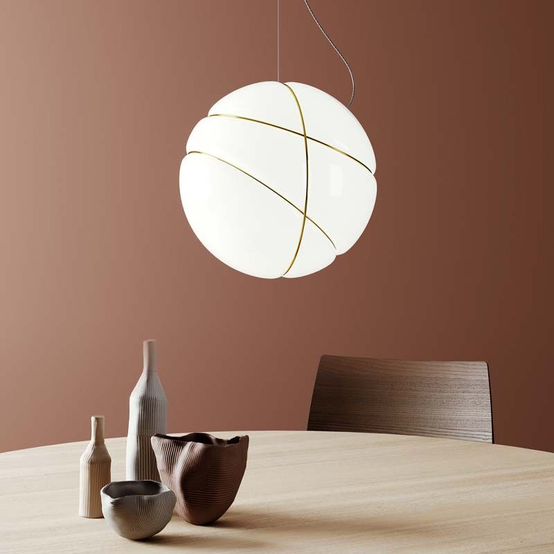 Fabbian Armilla pendant lamp with white Canopy lamp