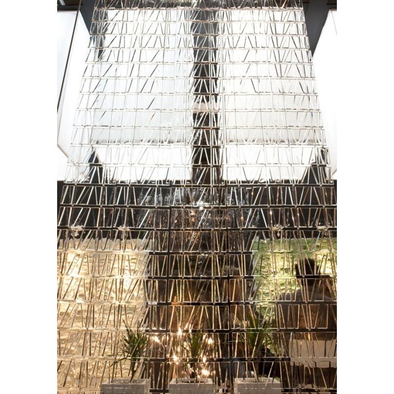 Lampe Fabbian Tile Zero - Mur en verre pour magasin